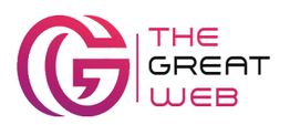 Logo of "The Great Web" with stylized red and pink "G" next to the text.