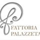 Logo con testo "Fattoria Palazzeta" e un elegante design a forma di lettera "F".