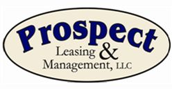 Logo: "Prospect Leasing & Management, LLC" in a blue and beige oval design.