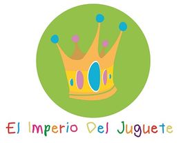 Logo con corona colorida y texto: "El Imperio Del Juguete" en letras multicolores.