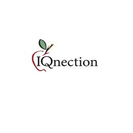 Logo with the word "IQnection" and an apple outline integrated into the letter "Q".