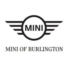 MINI logo with wings, text below reads "MINI OF BURLINGTON" in capital letters.