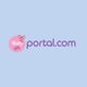 Logo with "Baby gift portal.com" on a blue background, featuring a pink circle and bow.