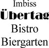 Text: "Imbiss Übertag Bistro Biergarten" in schwarzer Schrift auf weißem Hintergrund.