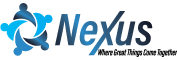 Nexus logo with a blue geometric design and gradient text.
