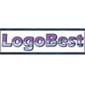 Logo mit dem Text "LogoBest" in lila und blau umrandet von einem schwarzen Rechteck.