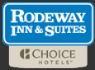 Rodeway Inn & Suites logo above Choice Hotels logo on a black background.