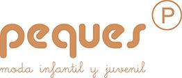 Logo de "Peques", con texto "moda infantil y juvenil" en letras marrones.