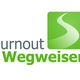 "Logo 'Burnout Wegweiser' mit grünem Pfad-Symbol auf weißem Hintergrund."