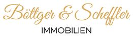 Logo von "Böttger & Scheffler Immobilien" in goldener Schrift auf weißem Hintergrund.