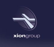 Logo der Xion Group mit stilisiertem X in Blau und Weiß auf dunkelblauem Hintergrund.