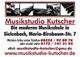 Werbung für Musikstudio Kutscher mit Kontaktinfos in Sielenbach, Maria-Birnbaum-Straße 7.
