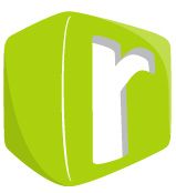 Grüner 3D-Würfel mit einem weißen Buchstaben "r" auf der Vorderseite.