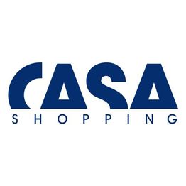 Logotipo azul com a palavra "CASA" em destaque e "SHOPPING" embaixo.