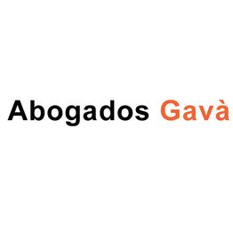Texto: "Abogados Gavà" en blanco y naranja sobre fondo blanco.