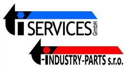 Logos mit Text: "TI SERVICES GmbH" in Blau, "TI-INDUSTRY-PARTS s.r.o." in Rot.
