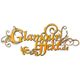 Logo in dekorativer Schrift: "Glamour Effekt.de" in Gold mit floralen Verzierungen.