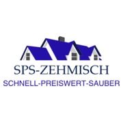 Logo mit drei blauen Hausdächern, Text: "SPS-Zehmisch - Schnell-Preiswert-Sauber".