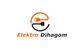 Logo mit orangenem und schwarzem Steckersymbol, Text "Elektro Dihagom" darunter.