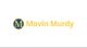Logo with a blue circle and yellow "M" next to the text "Movin Murdy" in yellow.