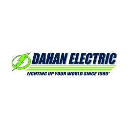 Dahan Electric logo with a lightning bolt, tagline: "Lighting up your world since 1989".