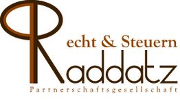 Logo mit Text: "Recht & Steuern Raddatz Partnerschaftsgesellschaft" in braunen Buchstaben.