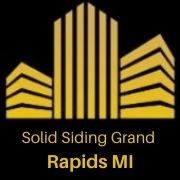 Yellow building logo with text: "Solid Siding Grand Rapids MI" on a black background.