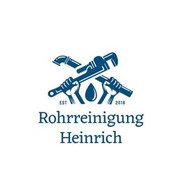 Logo: Gekreuzte Werkzeuge mit Tropfen, Text "Rohrreinigung Heinrich, EST 2018" darunter.