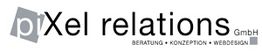 Logo von Pixel Relations GmbH: Beratung, Konzeption, Webdesign.