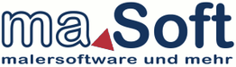 Logo von maSoft mit Slogan "malersoftware und mehr" und rotem Dreieck.