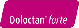 Magenta Brandschriftzug "Dolocatan forte" auf weißem Hintergrund.