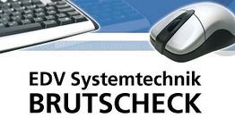 Tastatur und Maus mit dem Text: "EDV Systemtechnik BRUTSCHECK".