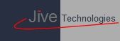 Logo mit dem Text "Jive Technologies" in Blau und Rot auf zweifarbigem Hintergrund.
