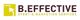 Logo von B.EFFECTIVE: Gelbes Quadrat mit Pfeil, Text "B.EFFECTIVE Event & Marketing Services".