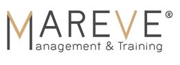 Logo mit Schriftzug: MAREVE Management & Training in schwarzer und goldener Schrift.