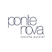 Logo com texto "ponte nova cozinha autoral" em fundo branco.