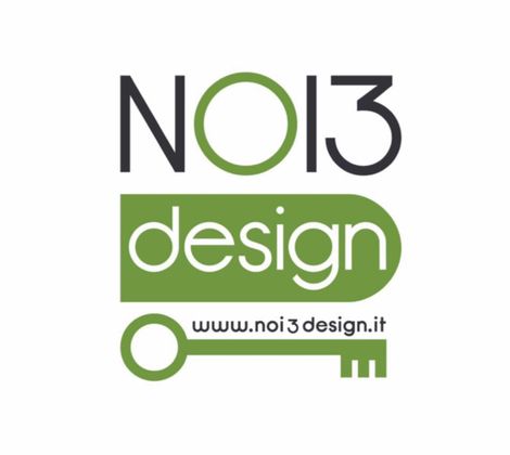 Logo "NOI3 design" con chiave verde e sito web www.noi3design.it.