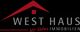 Logo von West Haus mit Slogan „Wir lieben Immobilien“, stilisiertes Hausdach und Quadrat darüber.