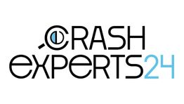Logo mit Text: Crash Experts 24. Das "C" sieht aus wie eine Lupe.