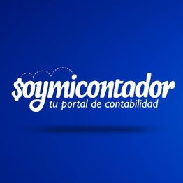 Texto en fondo azul: "soymicontador, tu portal de contabilidad".