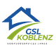 Logo von GSL Koblenz: blaues Haus, grüner Weg, Text "Gebäudeservices Lange".
