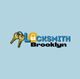 Logo with keys and padlock icon, text reads "Locksmith Brooklyn" on a light blue background.