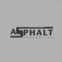 Logo with the text "Asphalt Industries" featuring a stylized road design.
