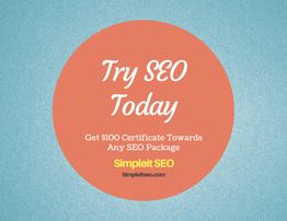 "Try SEO Today - Get $100 towards any SEO package. SimpleitSEO.com offer."
