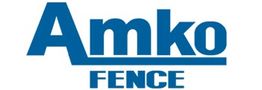 "Amko Fence logo in blue text on a white background."