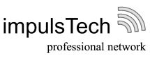 Logo von impulsTech mit dem Text "professional network" und einem stilisierten Funksignal.