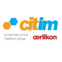 Logo von "citim" und "oerlikon" mit zwei Sechsecken, Text "a member of the Oerlikon Group".