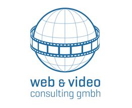 Logo: Globus mit Filmstreifen, darunter Text "web & video consulting gmbh".