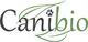 Logo "Canibio" avec empreinte de patte et feuilles vertes intégrées dans le texte.