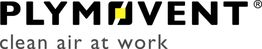 Logo mit Schriftzug "PLYMOVENT" und Slogan "clean air at work".